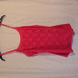 Bright dark pink lace cami, XL